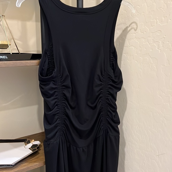 Black knit midi ruched dress NWOT - Picture 6 of 6